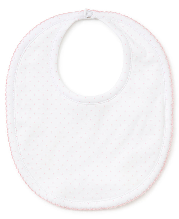 White with Light Pink Dot Bib