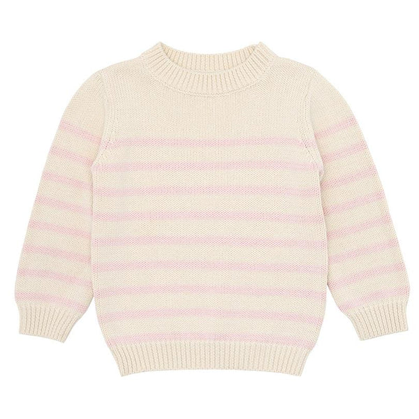 Cream and Pink Knit Sweater