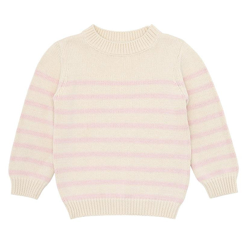 Cream and Pink Knit Sweater