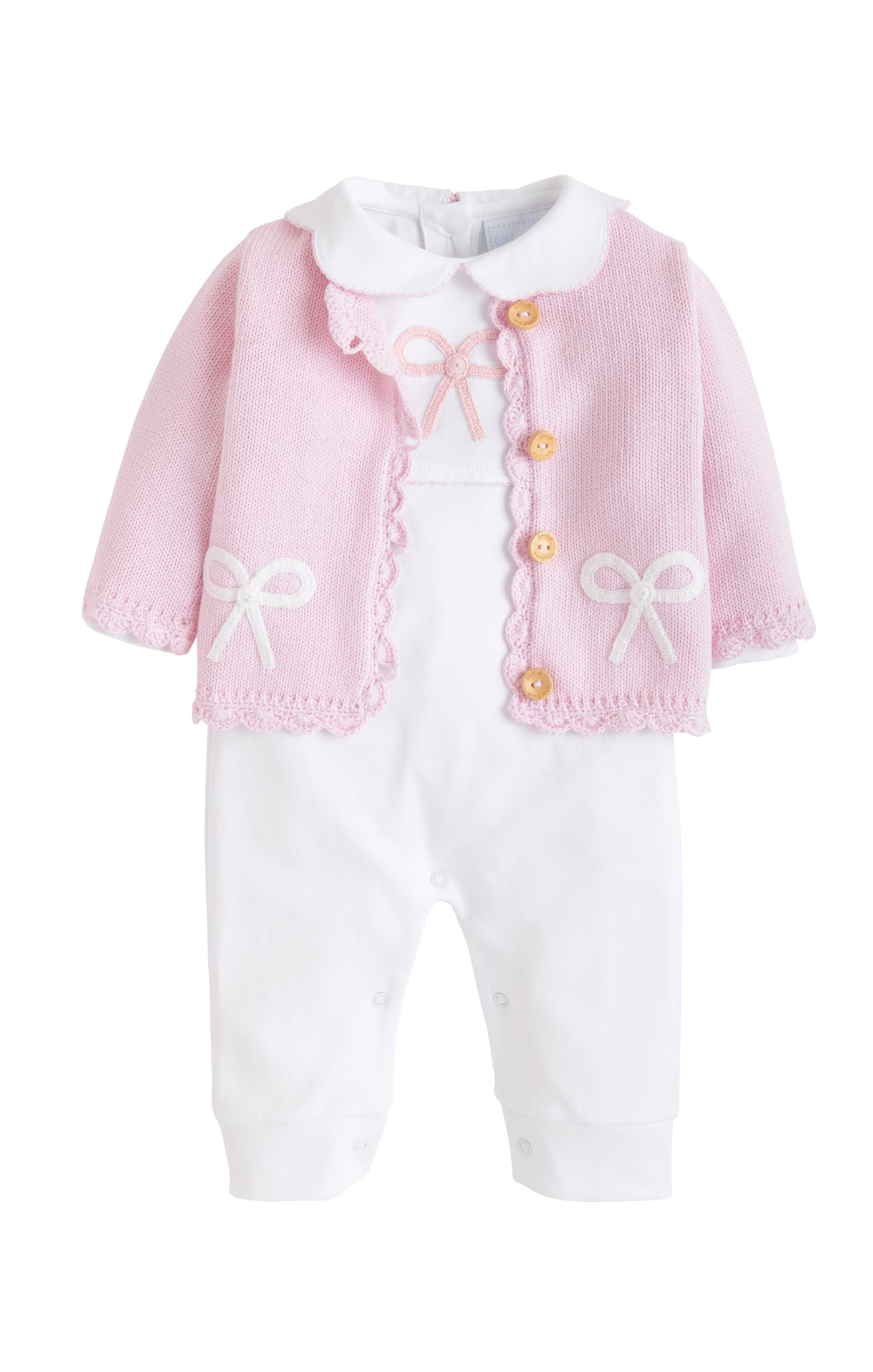 Crochet Cardigan - Pink Bow