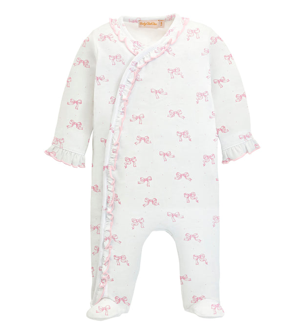 Pretty Bows Printed Footie w/Ruffle