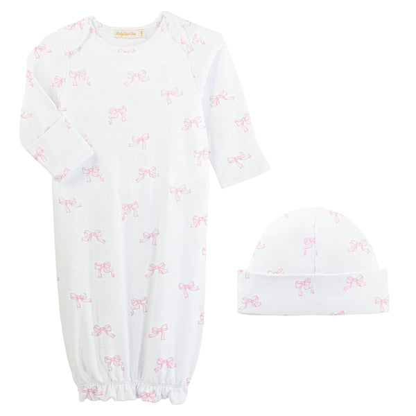 Pretty Bows Printed Gown and Hat Set