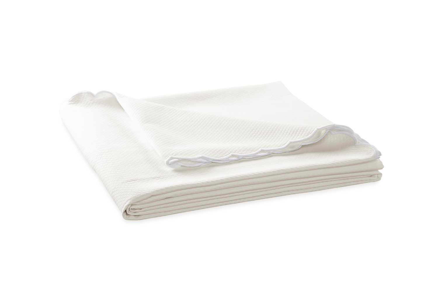 Diamond Pique Bedding - Bone Scallop