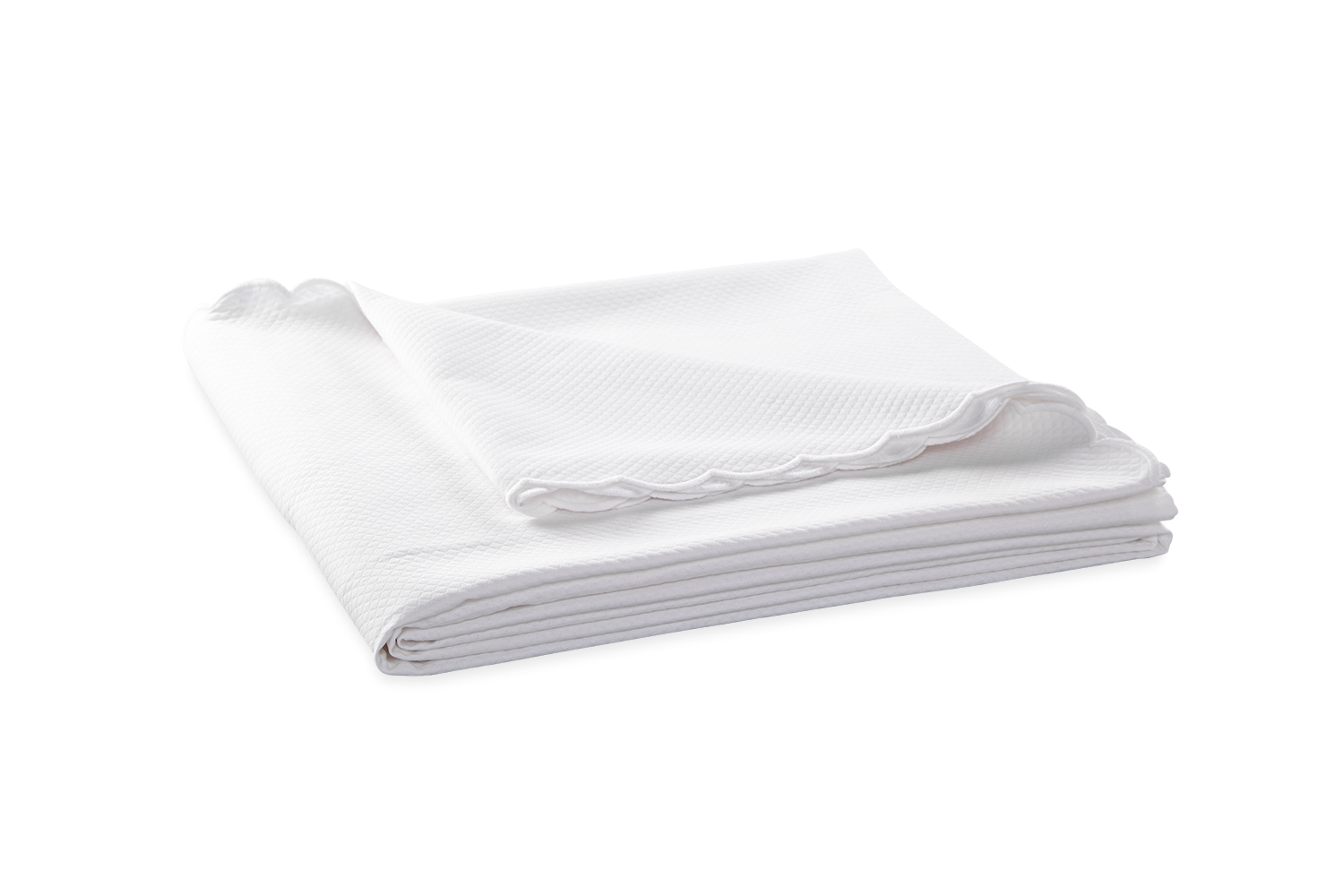 Diamond Pique Bedding - White Scallop