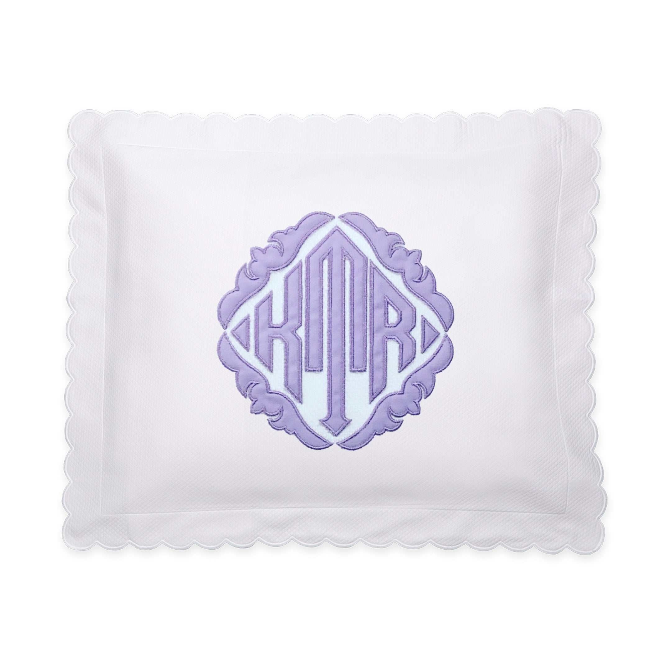 Diamond Pique Bedding - White Scallop