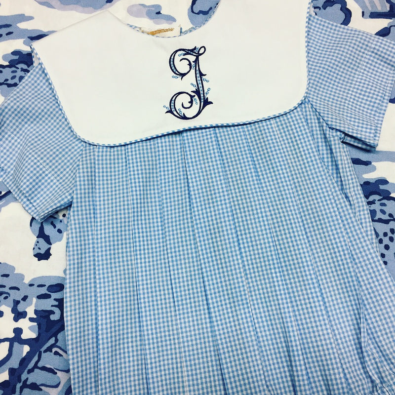 Blue Gingham Bubble with Collar