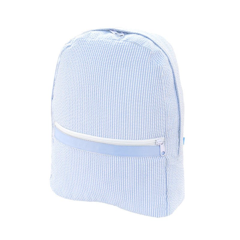 Baby Blue Seersucker Medium Backpack