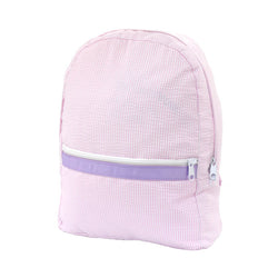 Pink with Purple Princess Seersucker Medium Backpack
