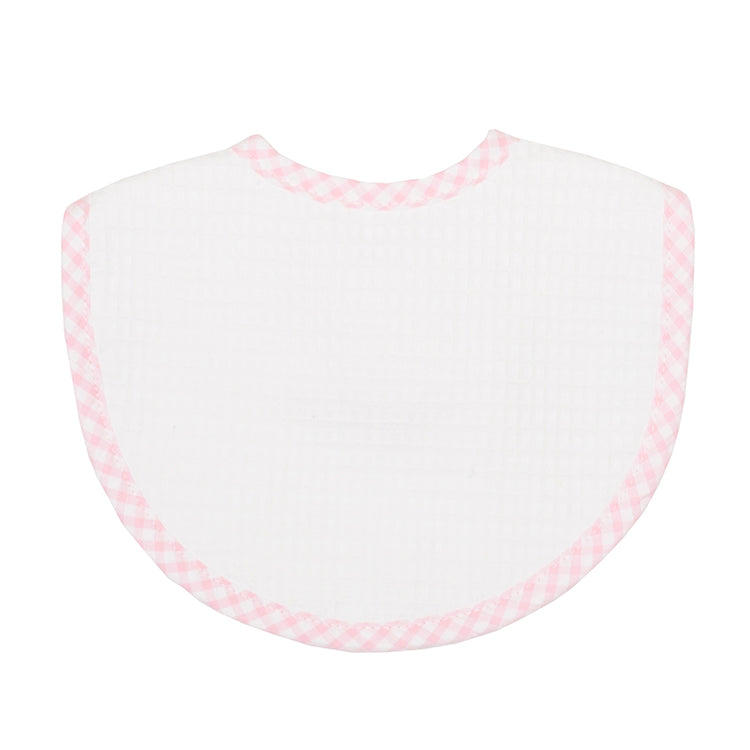 Gingham Trim Bib - Pink