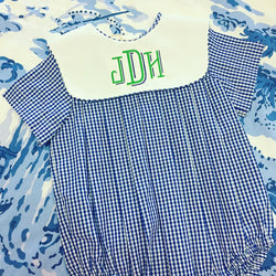 Navy Gingham Bubble with Collar