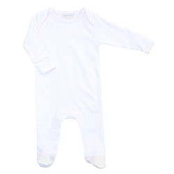 Magnolia Baby Essential Footie with Pink Trim