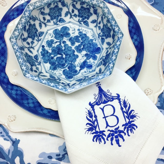 White Linen Hemstitched Dinner Napkins