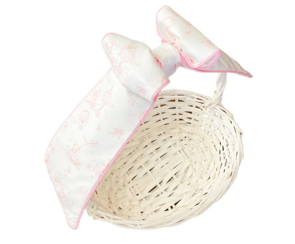 Pink Toile Basket Bow