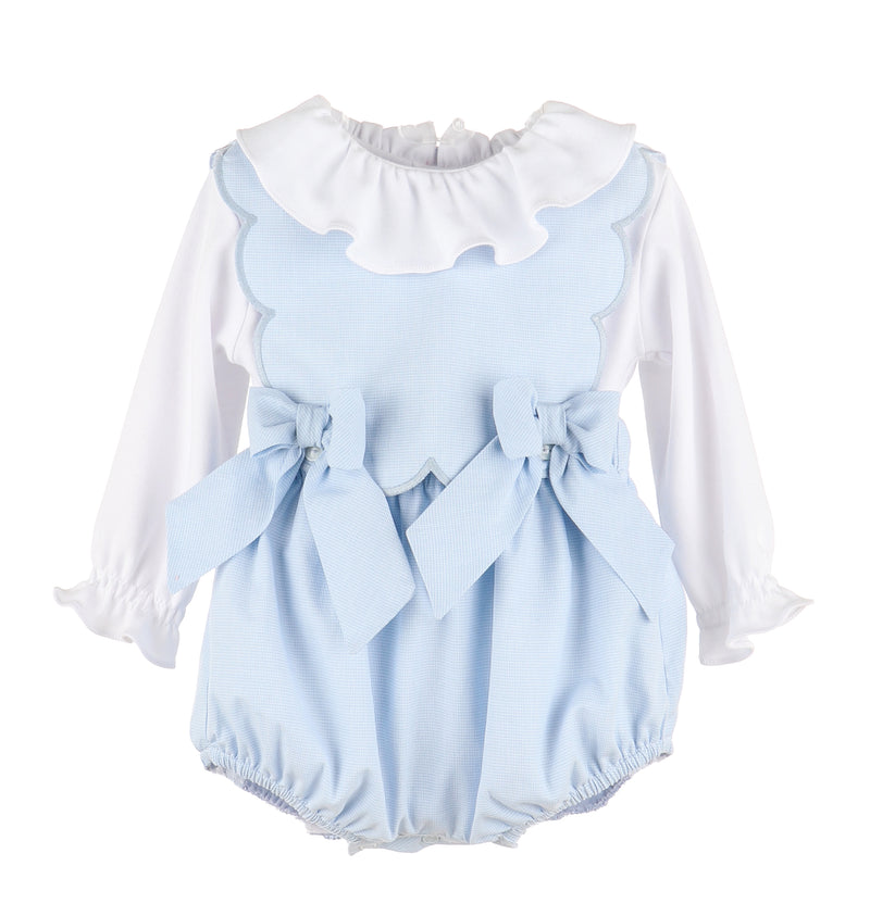 Sophie and Lucas Scallop Overall Light Blue