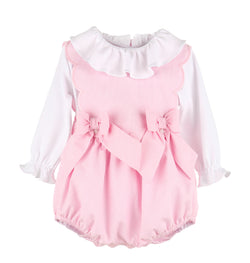 Sophie and Lucas Scallop Overall Pink