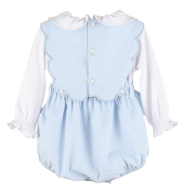 Sophie and Lucas Scallop Overall Light Blue