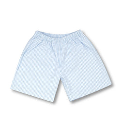 Boys Baby Blue Windowpane Check Shorts