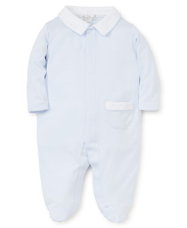 Kissy Kissy Light Blue New Beginnings Footie with Collar