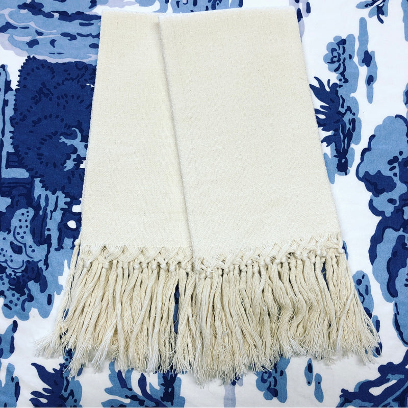 Pienza Guest Towel with Fringe - Ivory