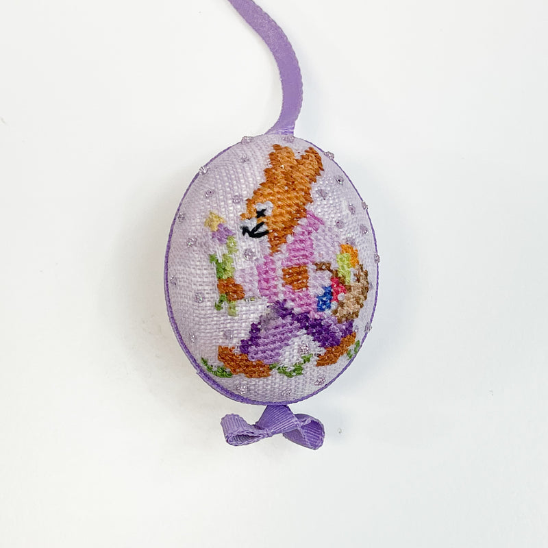 Hand Painted Easter Eggs - Needlepoint Bunny