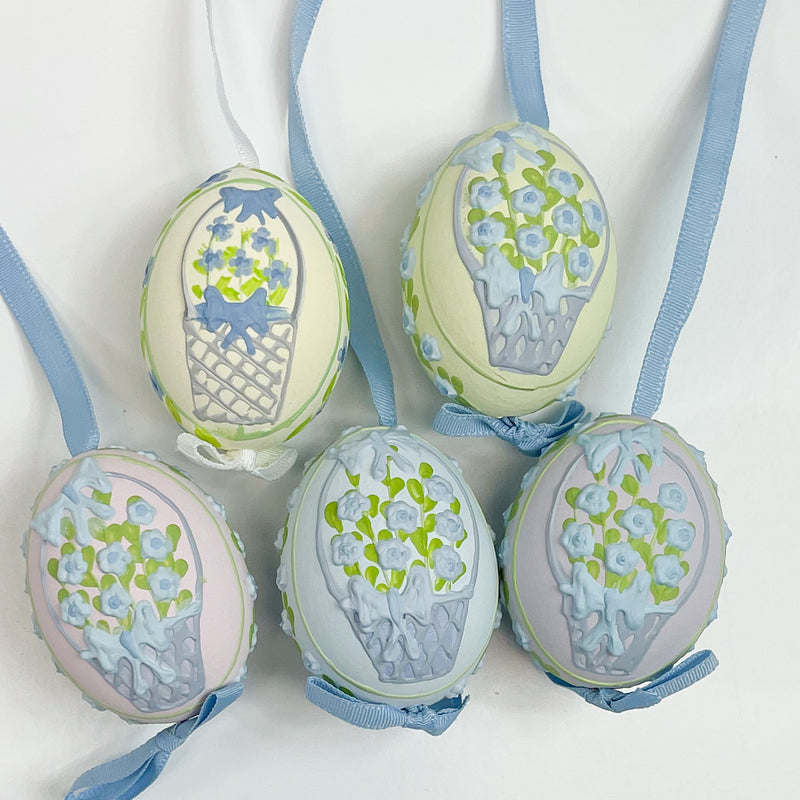 Hand Painted Easter Eggs - Basket of Flowers