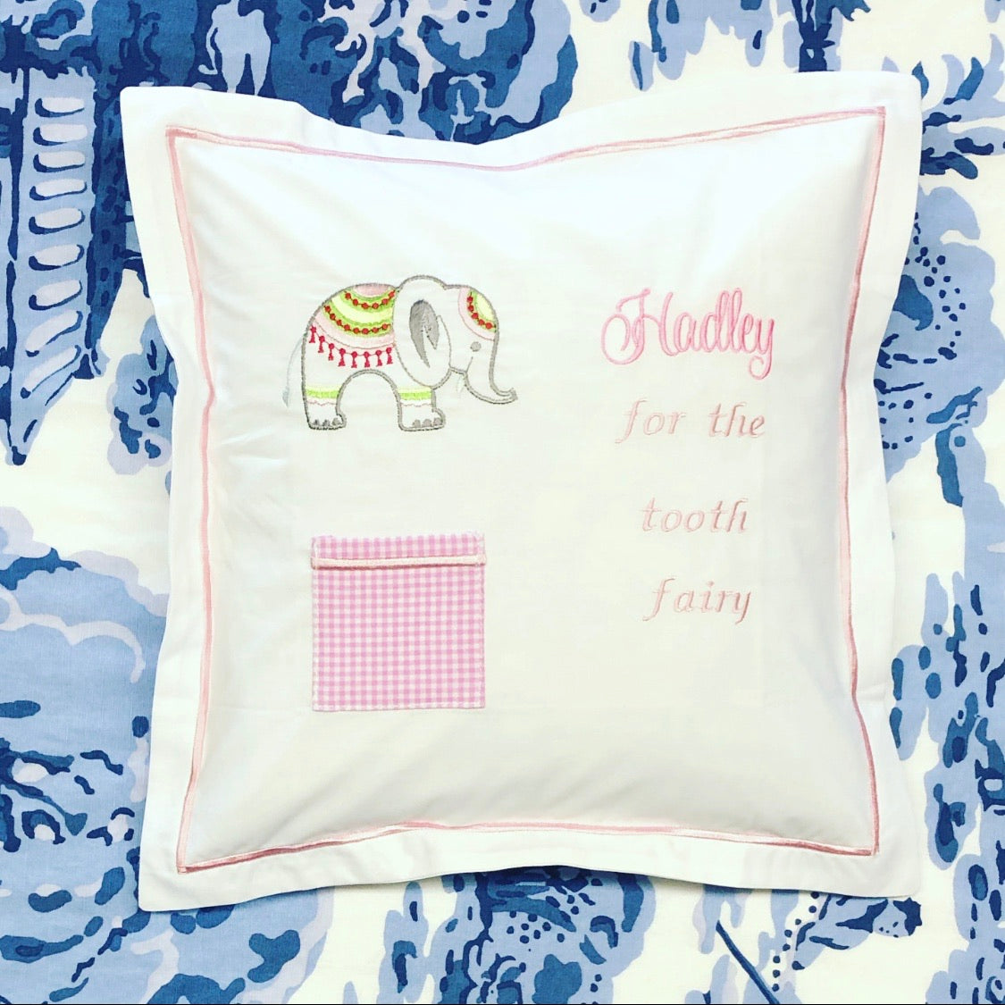 Tooth Fairy Pillow - Pink Elephant