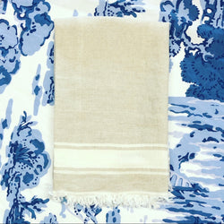 Flax Stripe Guest Towel