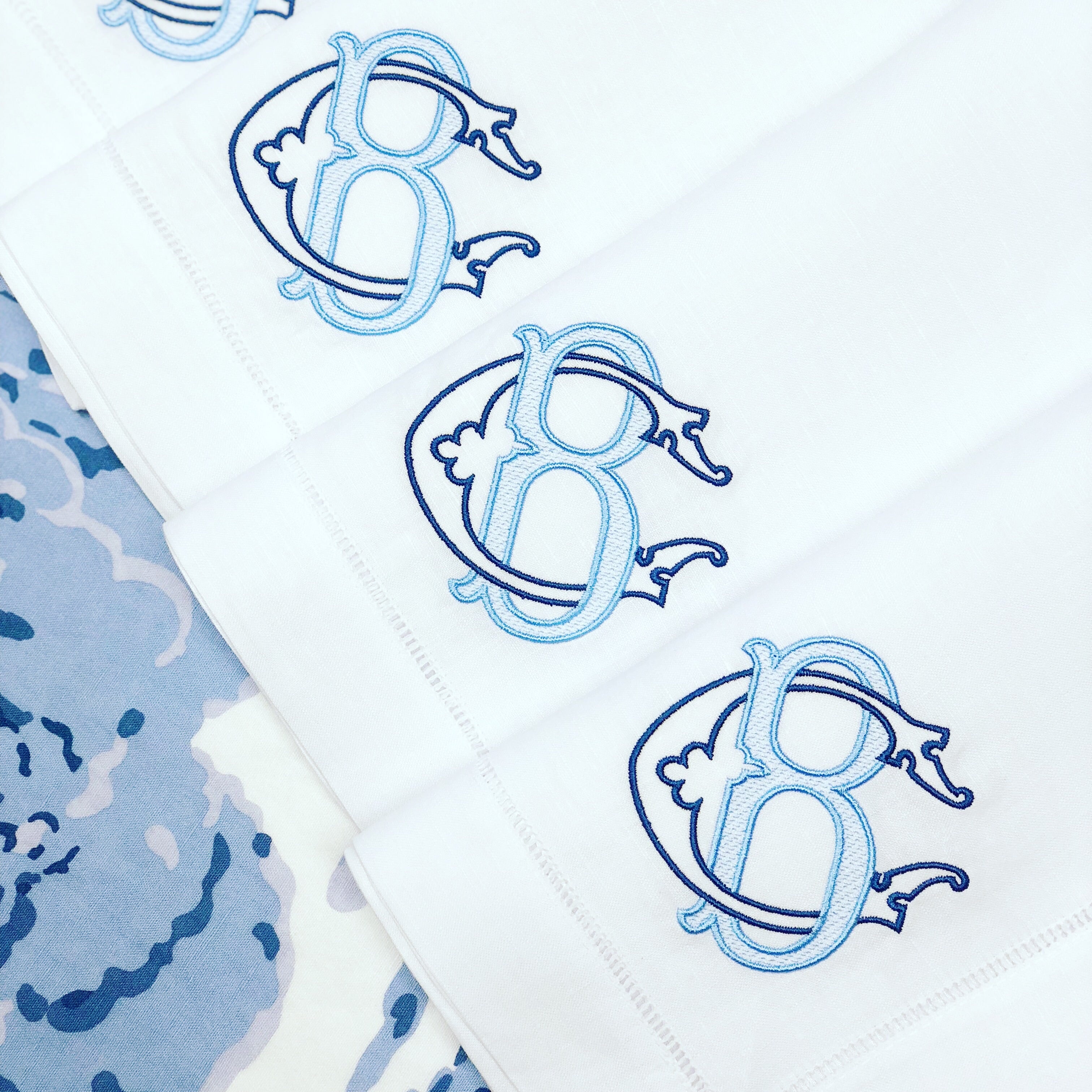 White Linen Hemstitched Dinner Napkins