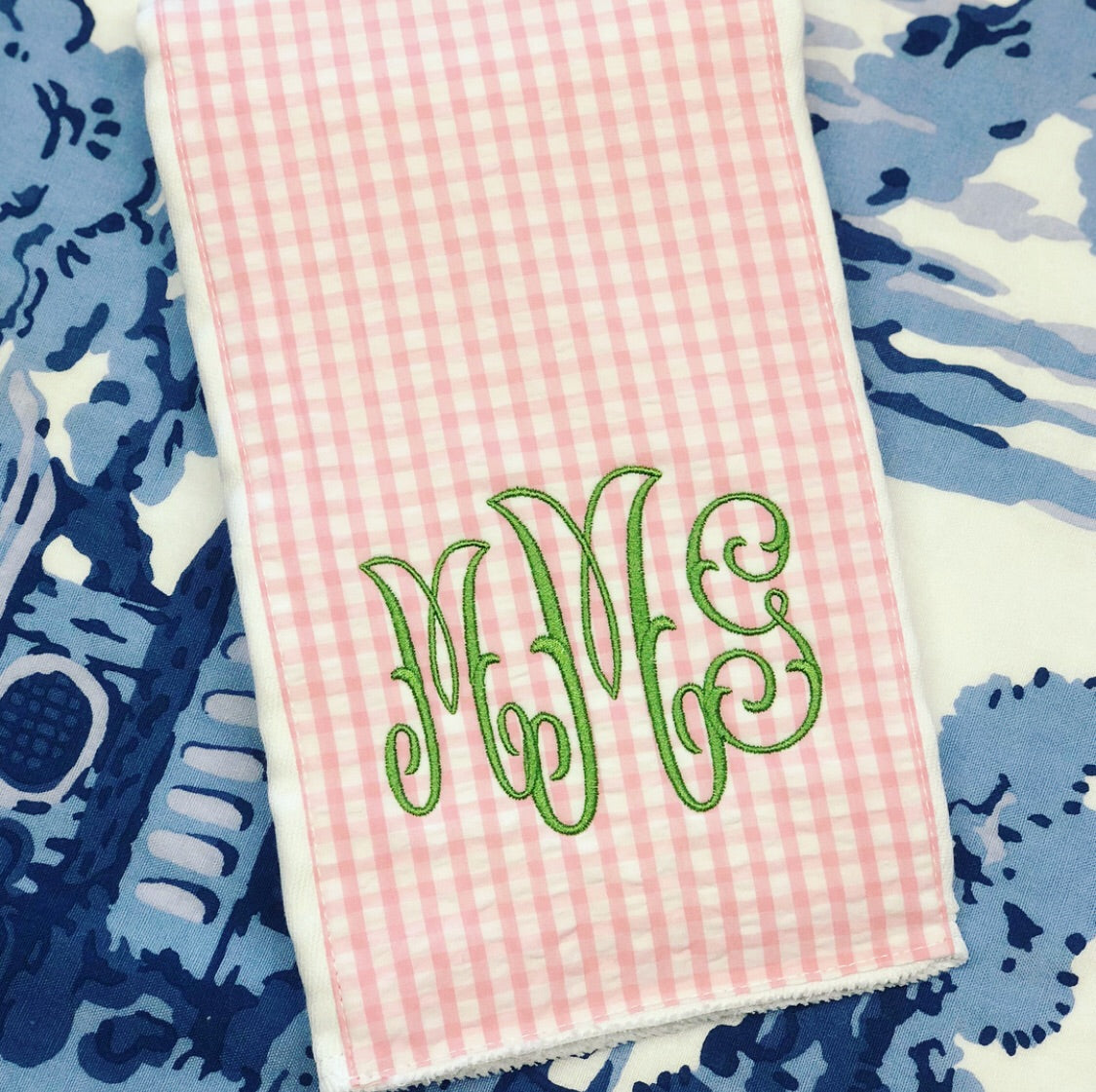 Pink Gingham Burp Pad