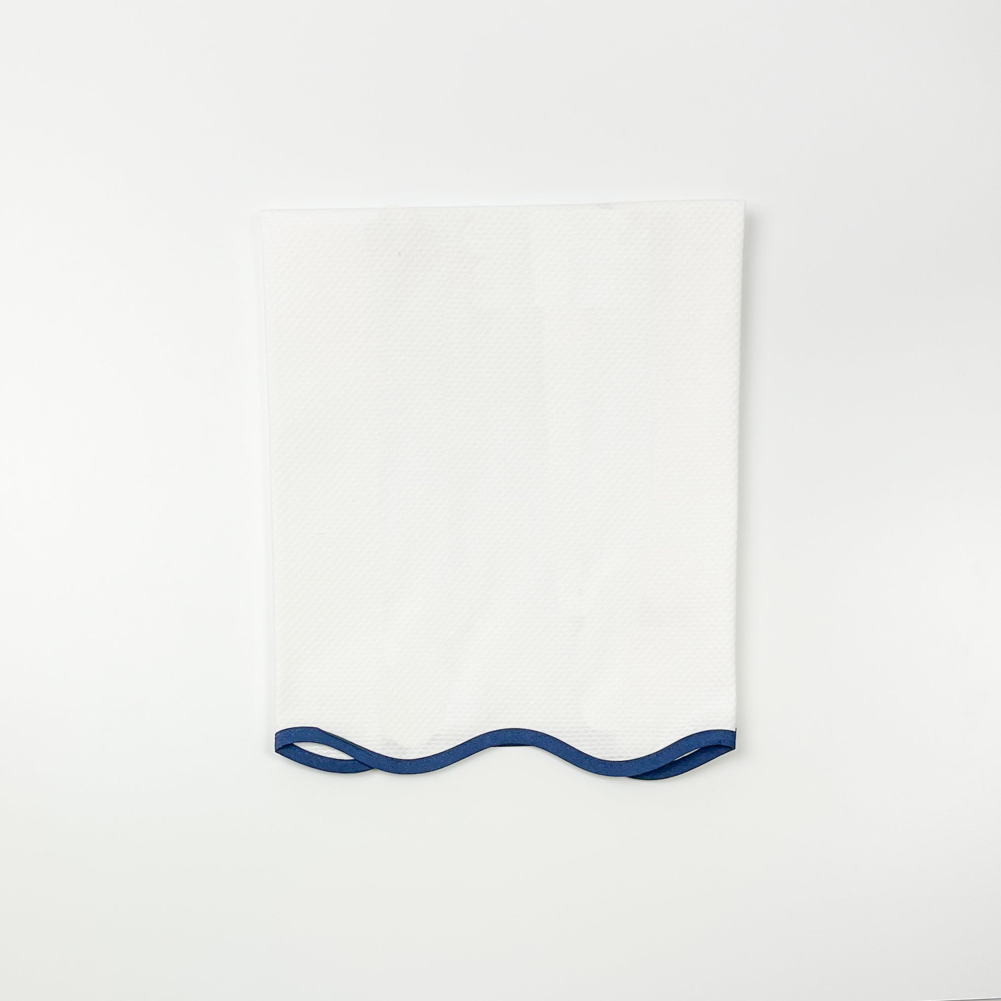 Scalloped Pique Guest Towel - Navy