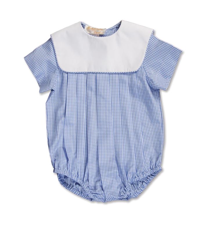 Blue Gingham Bubble with Collar