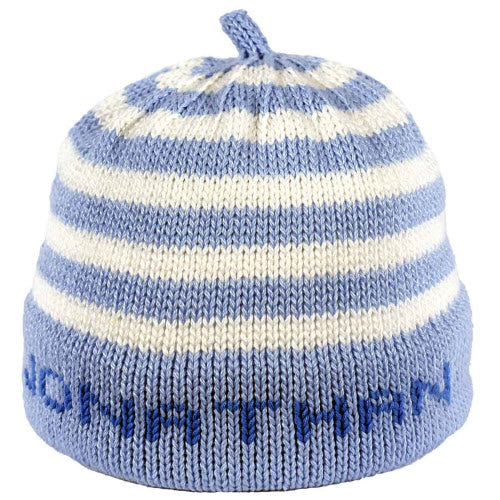 Light Blue and White Stripe Hat with Name