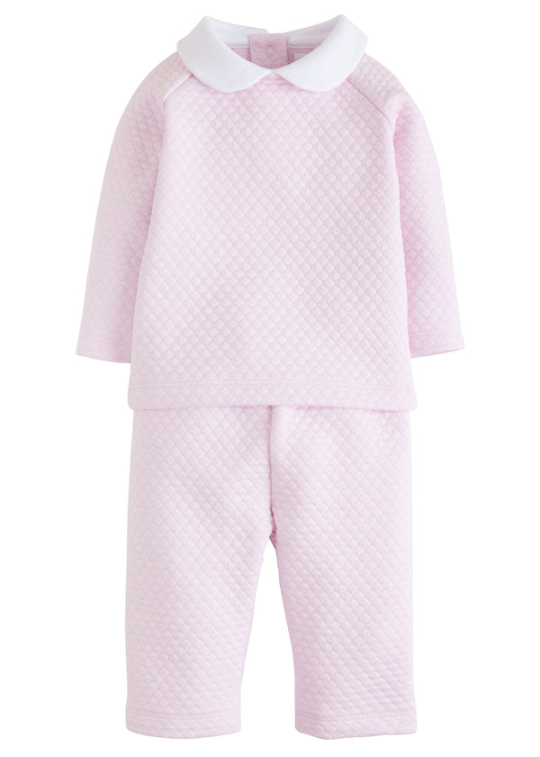 Pink Quilted Pant Set
