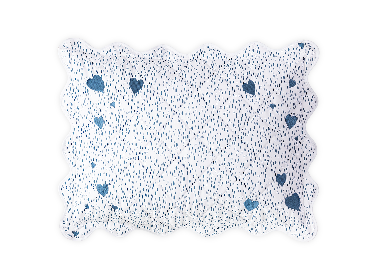 Celine Hearts Mini Pillow - Prussian Blue